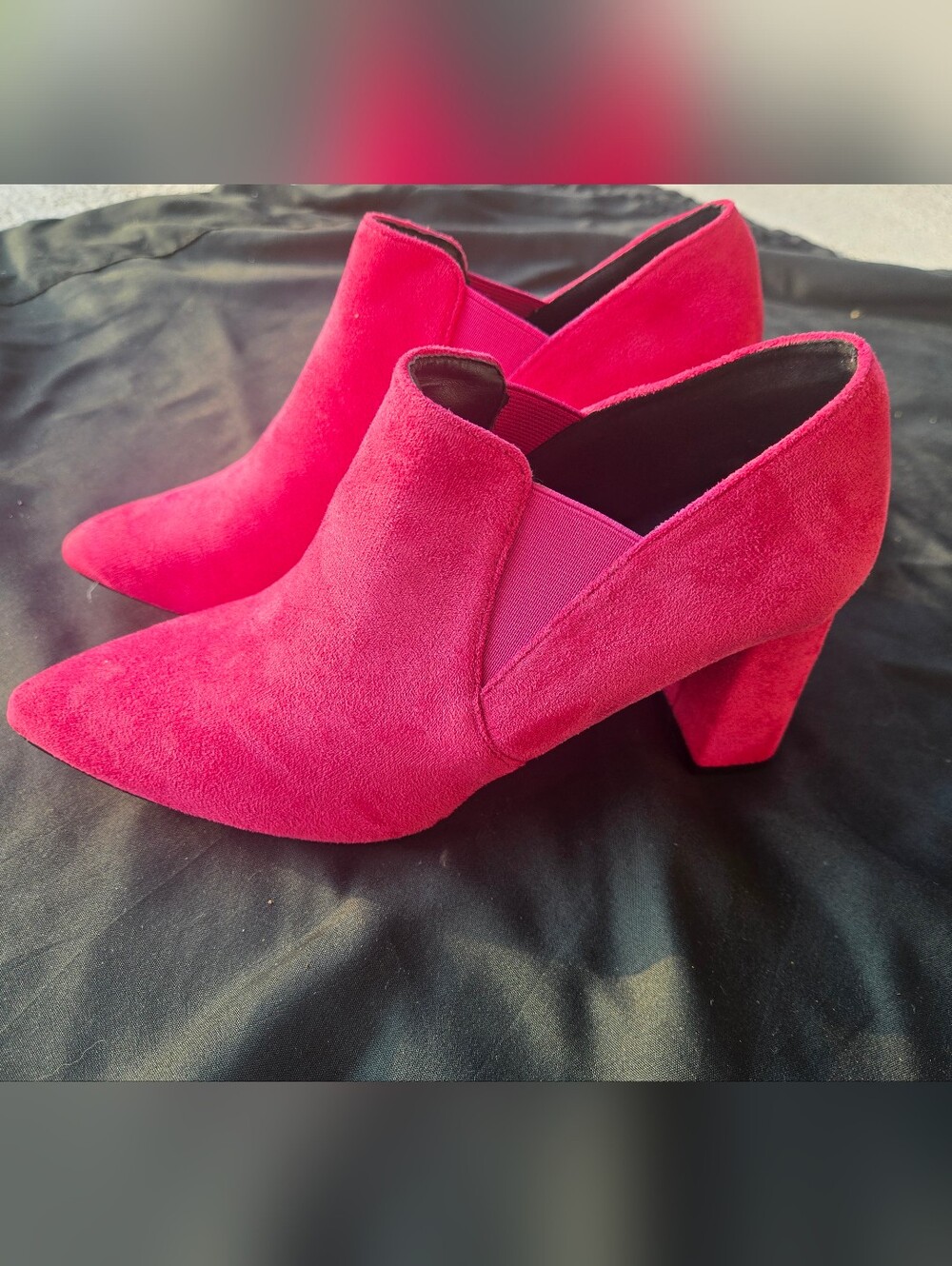 Target Hot Pink Suede Block Heel‎ Ankle Booties